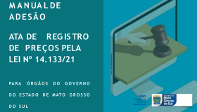 Capa Manual de Adesão Ata de Registro de Preços pela Lei 14133 para Órgãos do Governo MS.